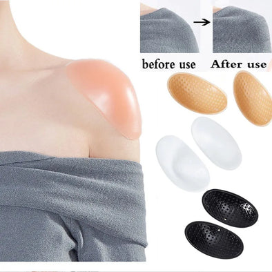 1Pair Invisible Detachable Breathable Silicone Shoulder Pad for Woman Shoulder Enhancer Reusable Self-Adhesive Clothing